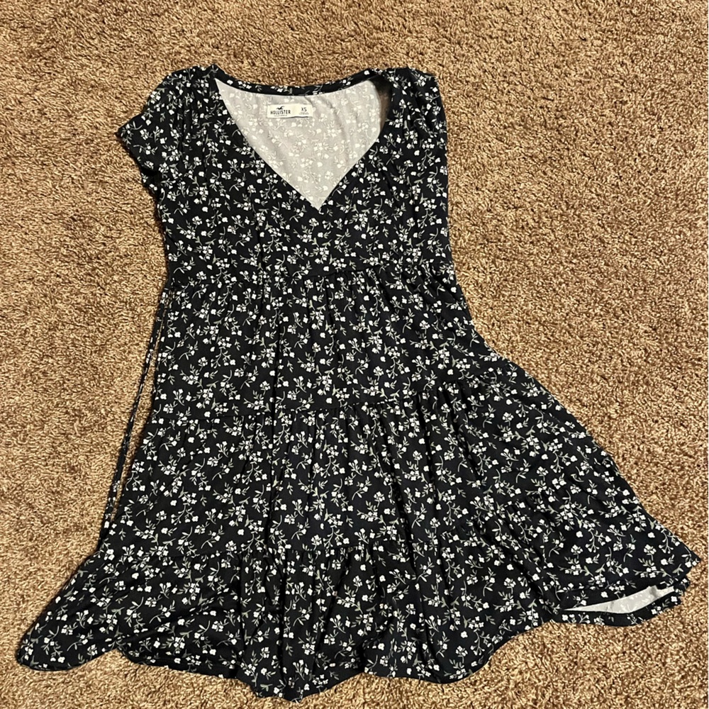 Blue floral mini dress